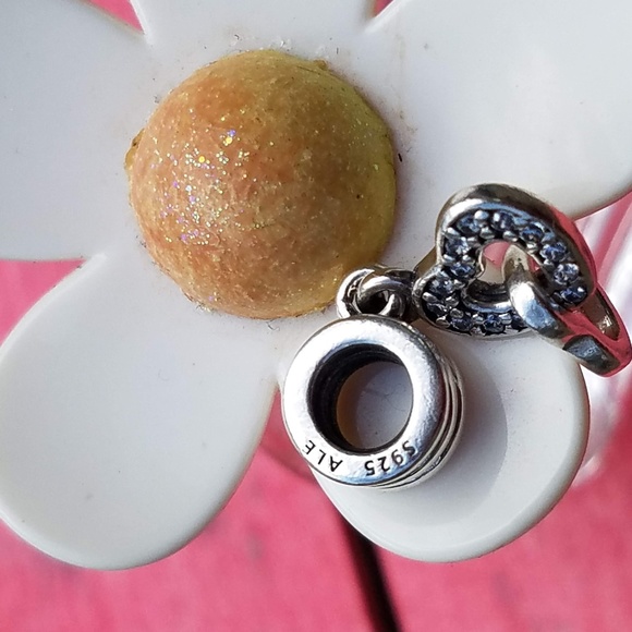 Pandora  Interlocking Love Heart Dangle Charm - Picture 1 of 8